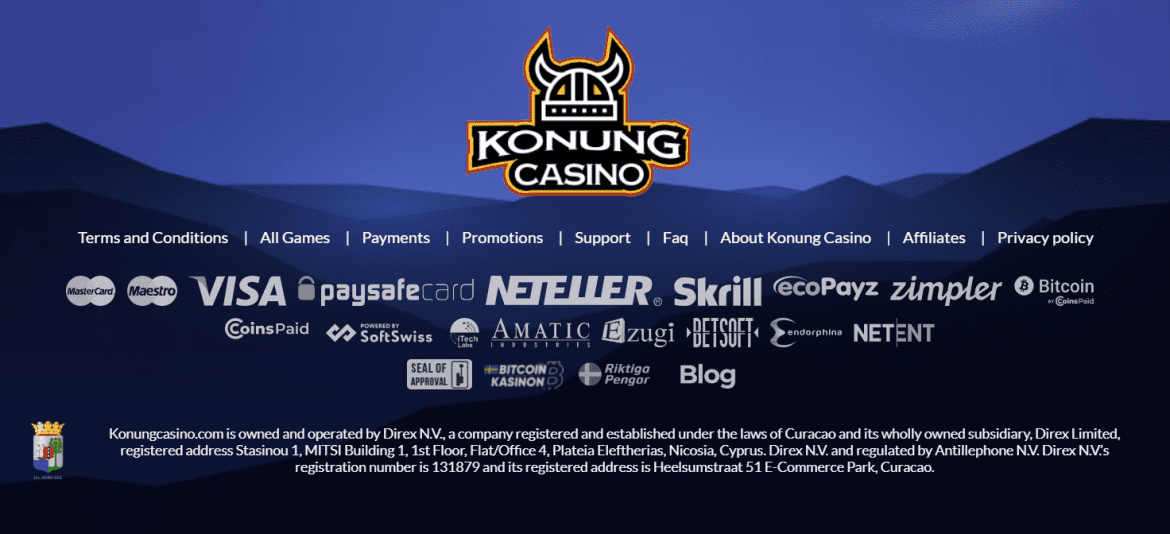 Withdrawing from Konung is nearly as extensive as depositing, offering 10 options compared to the 15 for deposits, which is perfectly acceptable. Withdrawals include Visa, Skrill, Neteller, and MasterCard, while all five cryptocurrencies are also supported.